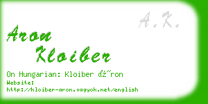 aron kloiber business card